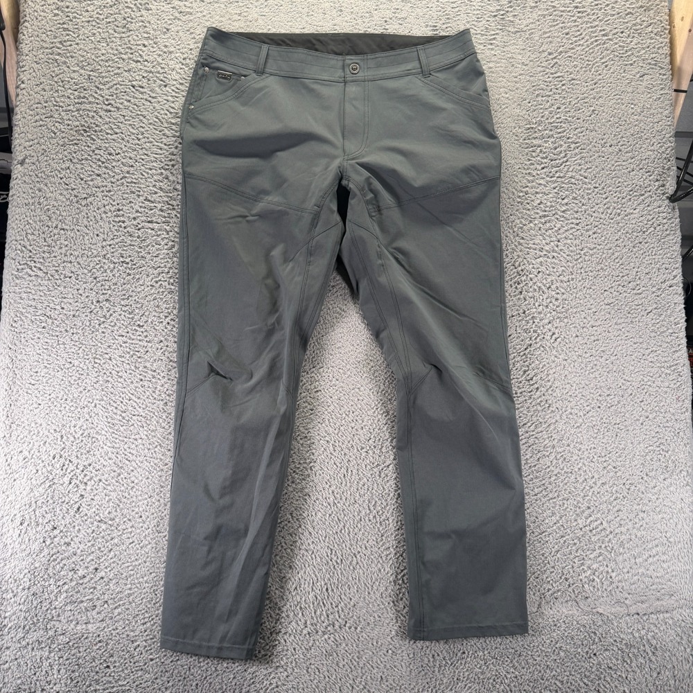 Kuhl Silencr Pant Mens 40x34 Gray Polyester Ripstop Khakis Straight Leg Camping